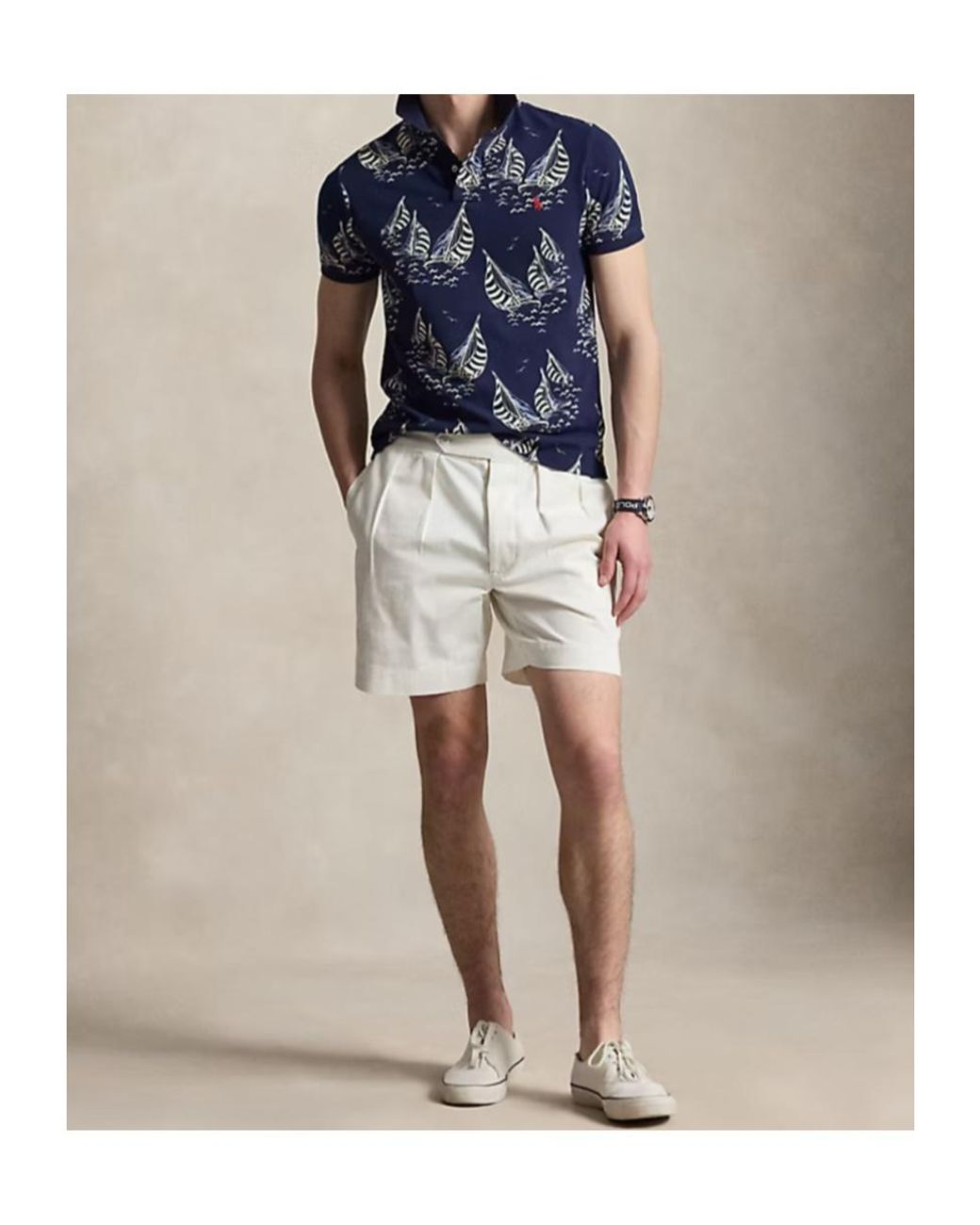 Polo Ralph Lauren Blue Sailboat-Print Polo Shirt for men