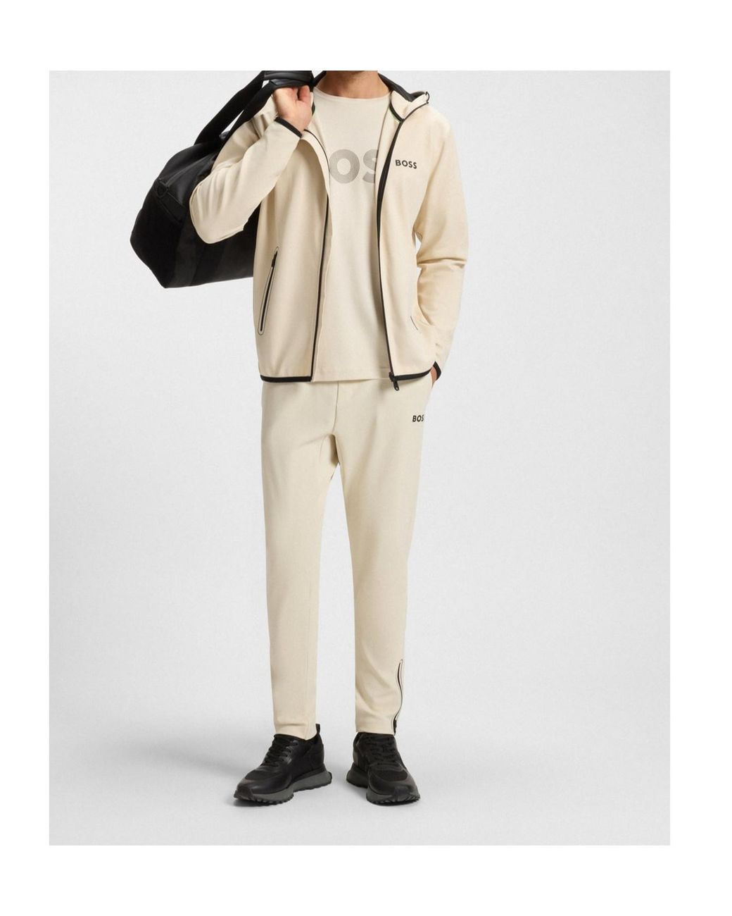 Boss Natural Hooded Zip-Front Jacket for men