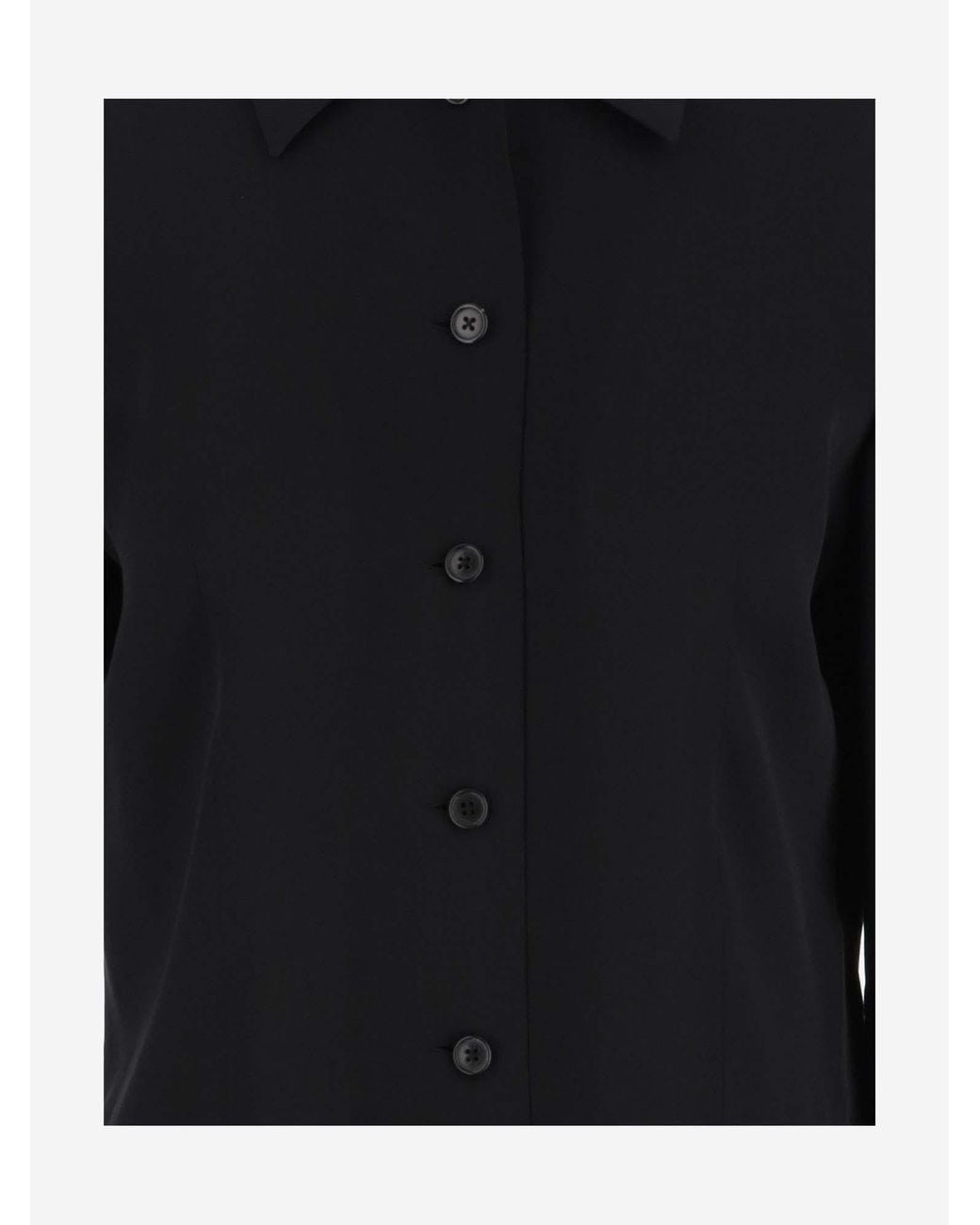 The Row Black Long-Sleeved Shirt
