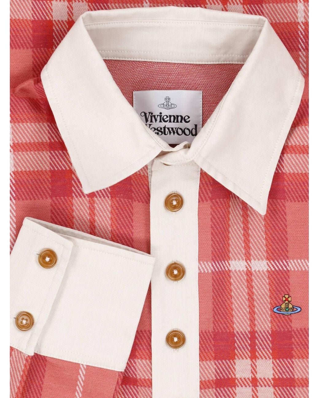 Vivienne Westwood Red Checked Polo Knitted Top for men