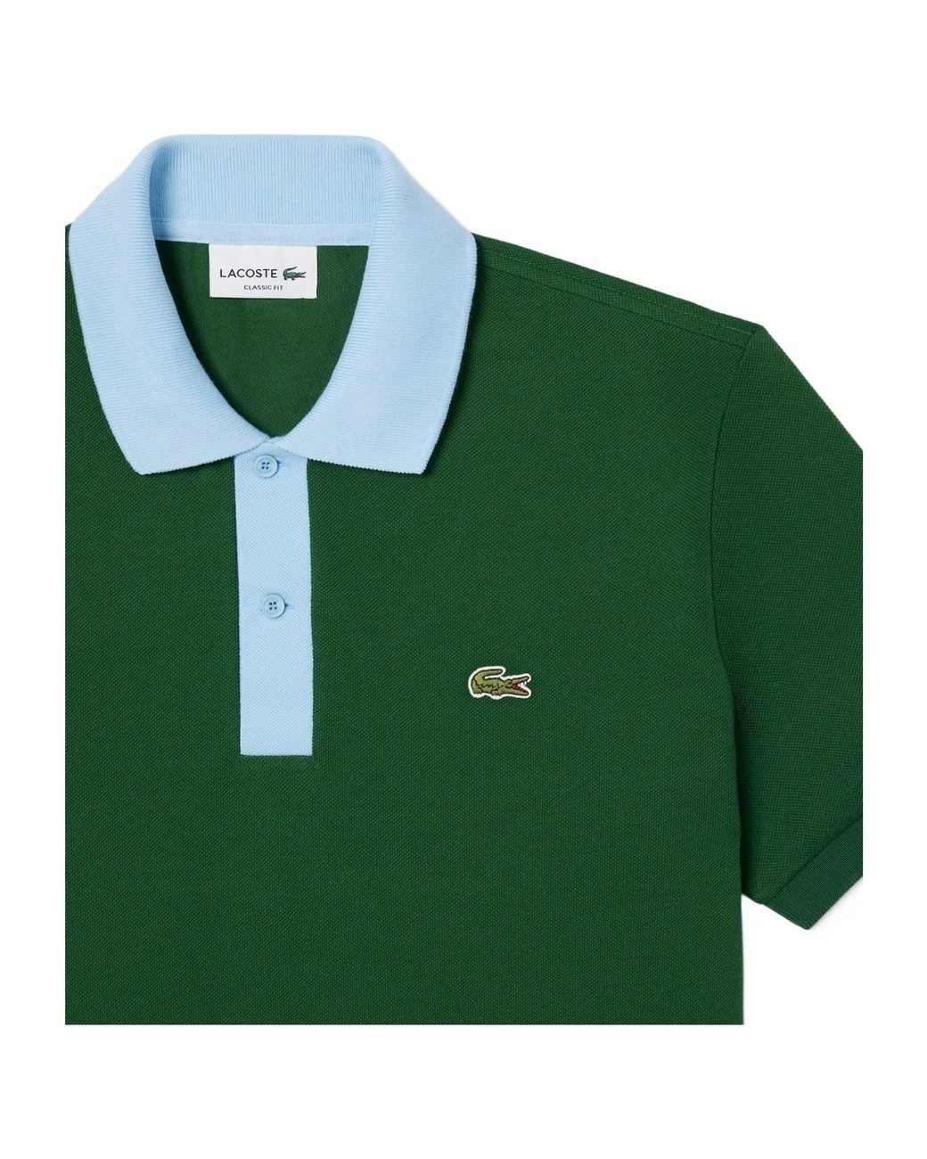 Lacoste Green Contrastcollar Shortsleeve Polo Shirt for men