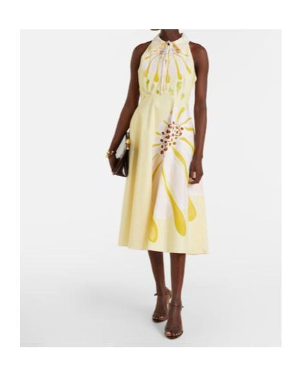 Dorothee Schumacher Metallic Floral Power Floral Cotton-Blend Midi Dress