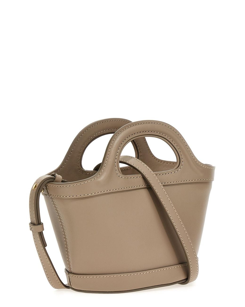 Marni Brown Micro Tropicalia Leather Tote Bag