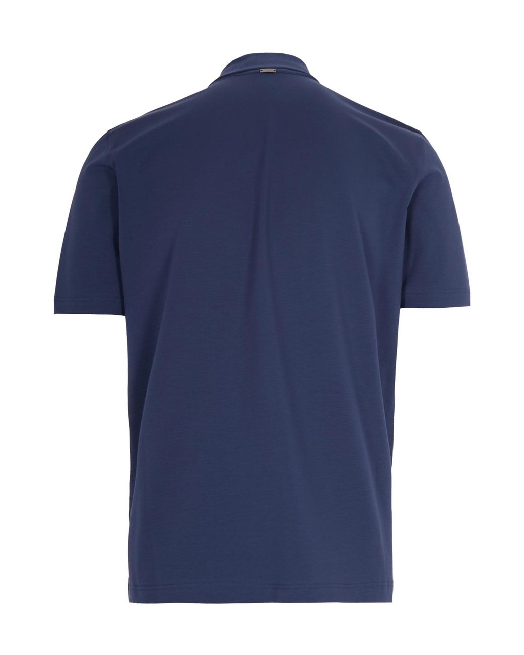 Herno Blue Polo Shirt Jersey Stretch for men