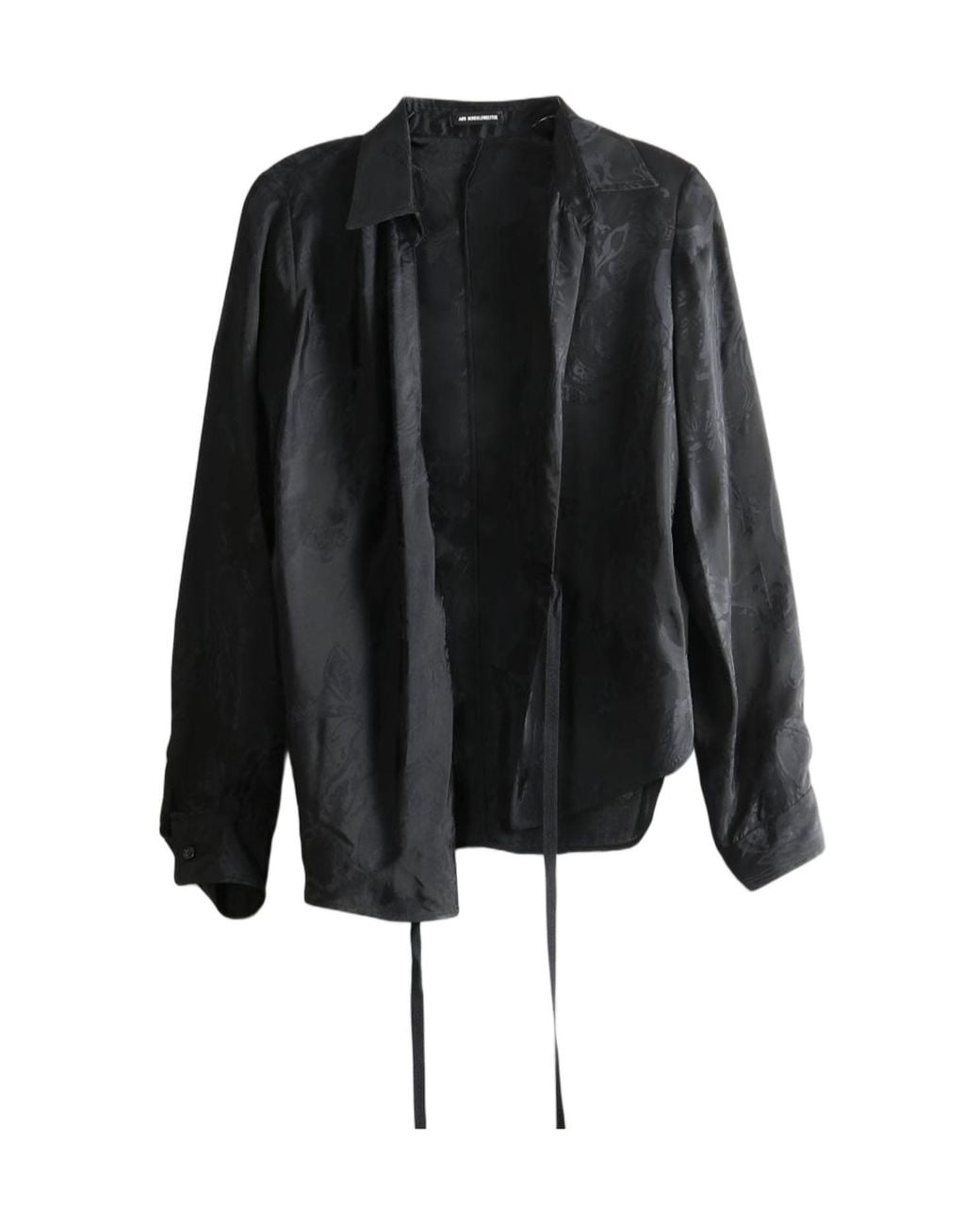 Ann Demeulemeester Black Alba Jacquard-Pattern Wrap Blouse