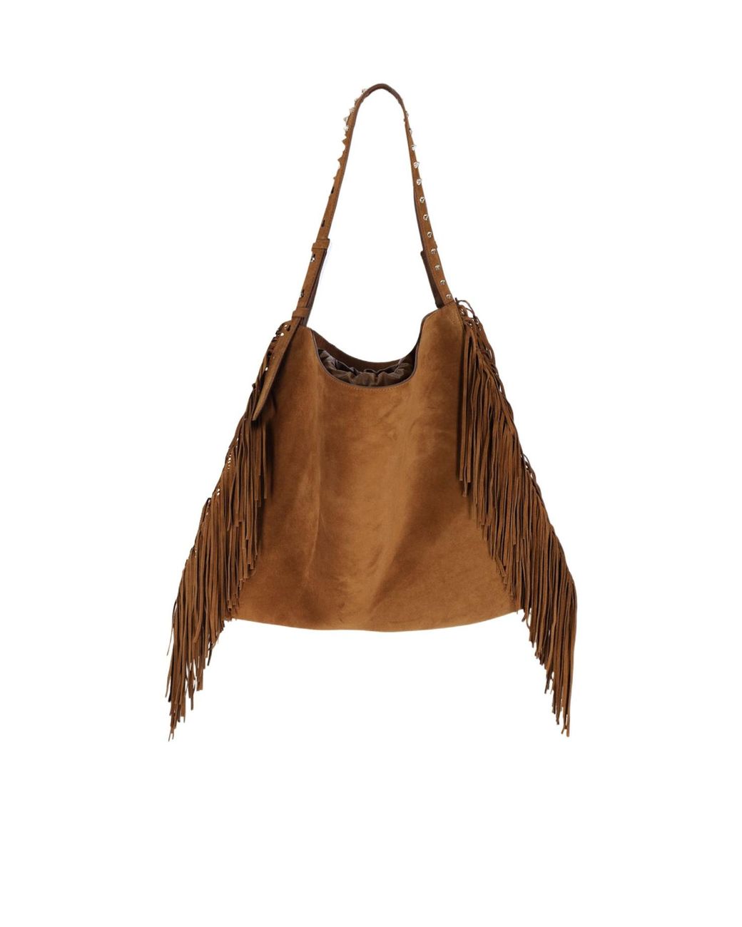 Christian Louboutin Brown Baggy Fringed Edge Tote Bag