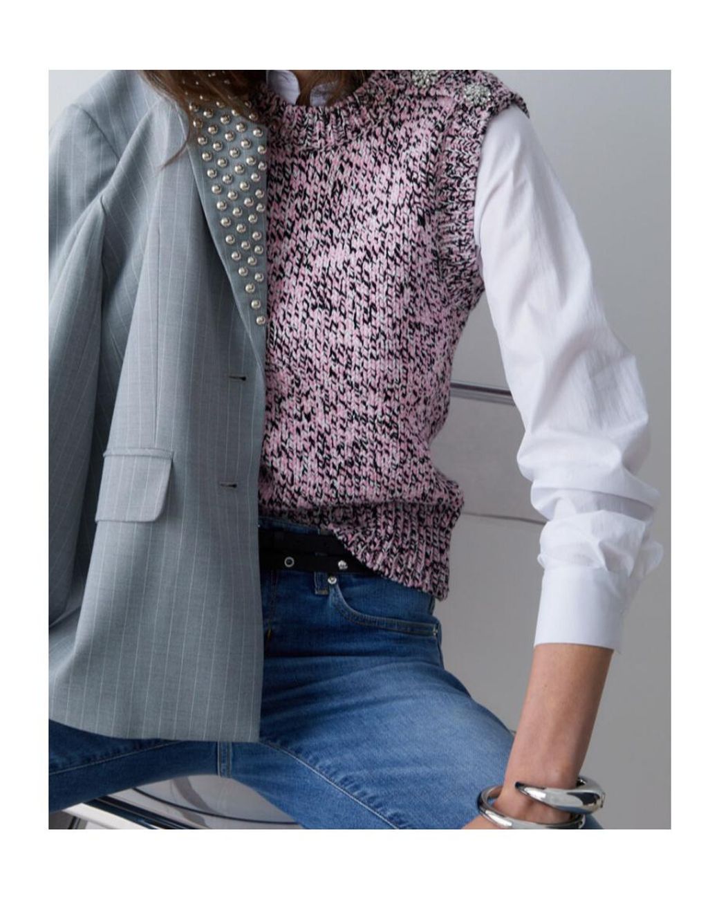 Liu Jo Purple Crystal-Embellished Vest