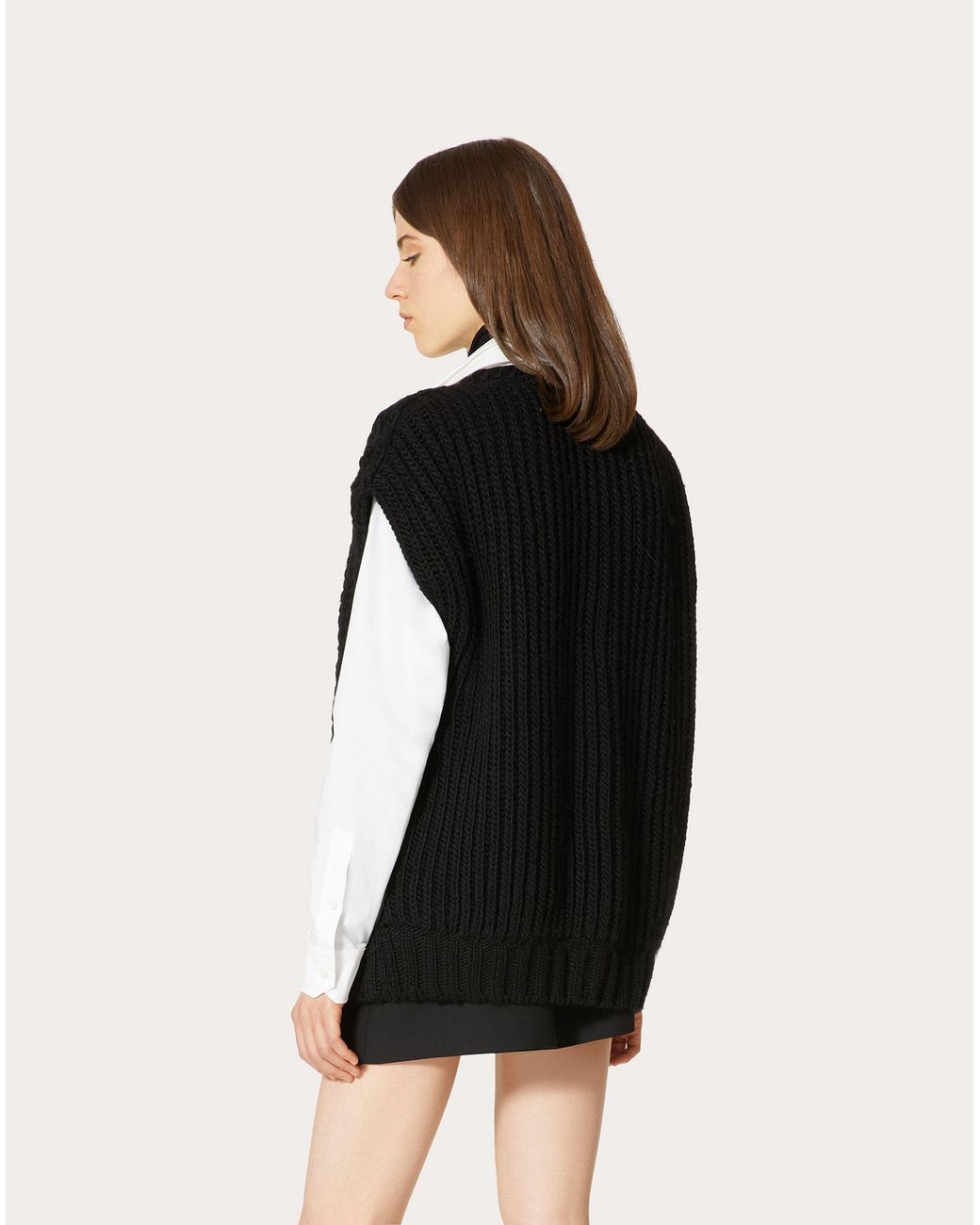 Valentino Black Knitted Pattern Pullover