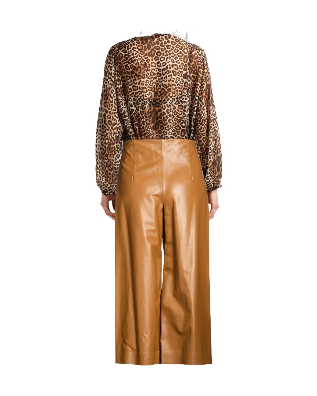 Marni Brown Solid Colour Wide-Leg Trousers
