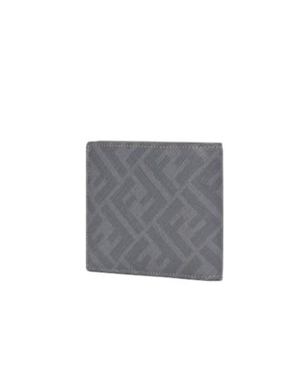 Fendi Gray Diagonal Bi-Fold Wallet for men