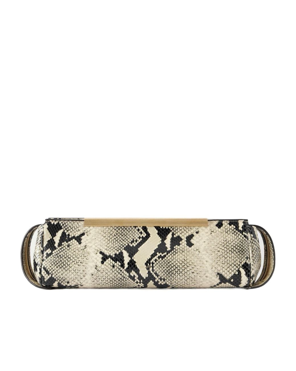 Khaite Metallic Minimalist Snake-Print Clutch