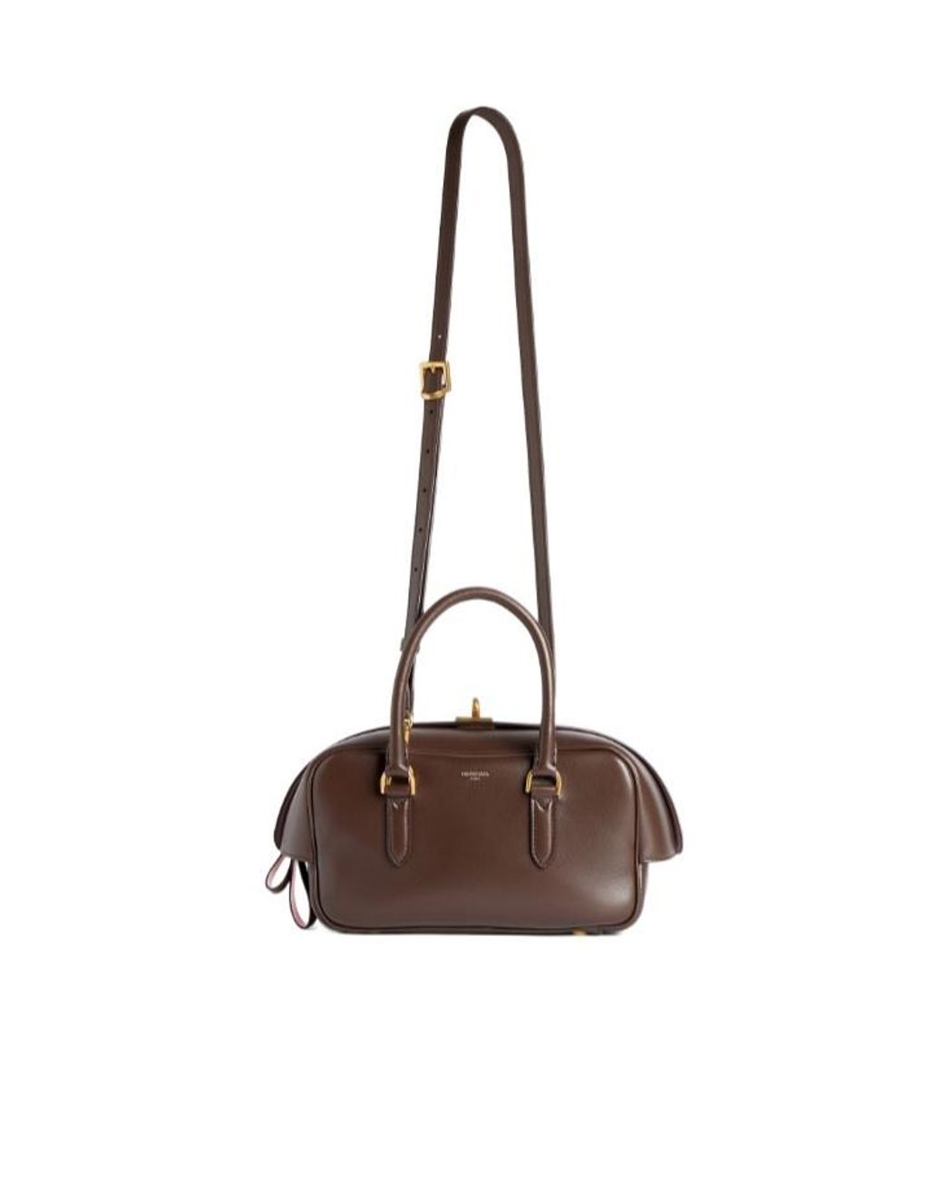 Balenciaga Brown Le 7 Small Bowling Bag