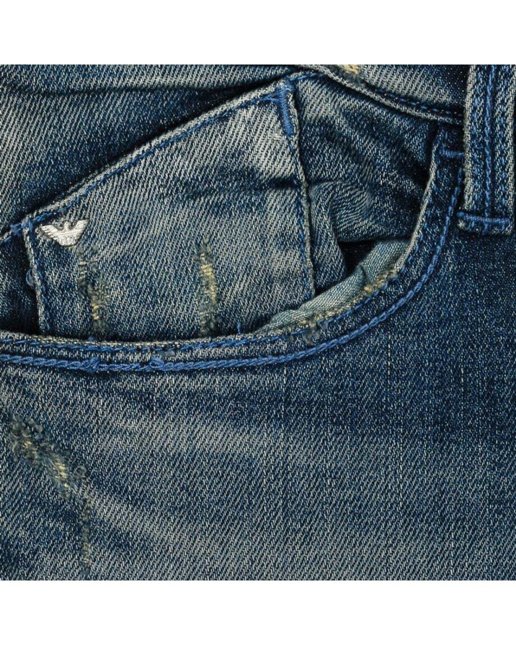 Armani Jeans Blue Logo Straight Jeans