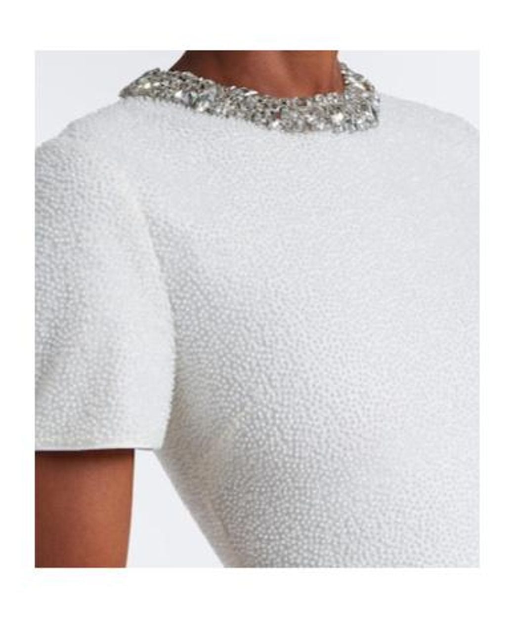 Roland Mouret White Embellished Cocktail Dress