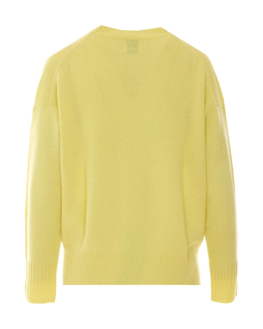 Allude Yellow Crewneck Knitted Sweater