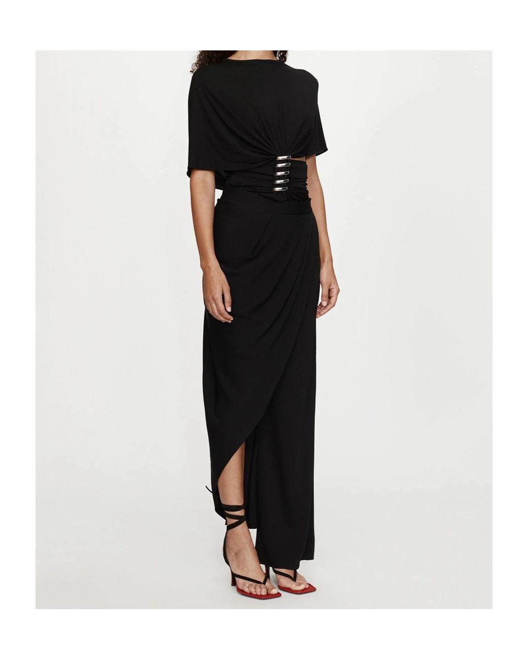 Christopher Esber Black Coiled Jersey Tee Metal T-Shirt
