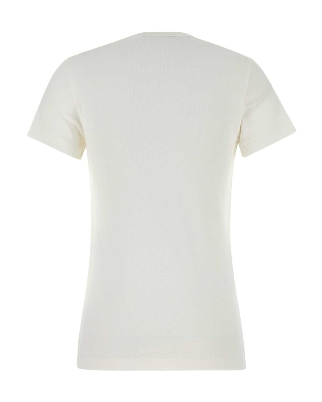 Prada White Logo-Patch Crewneck T-Shirt