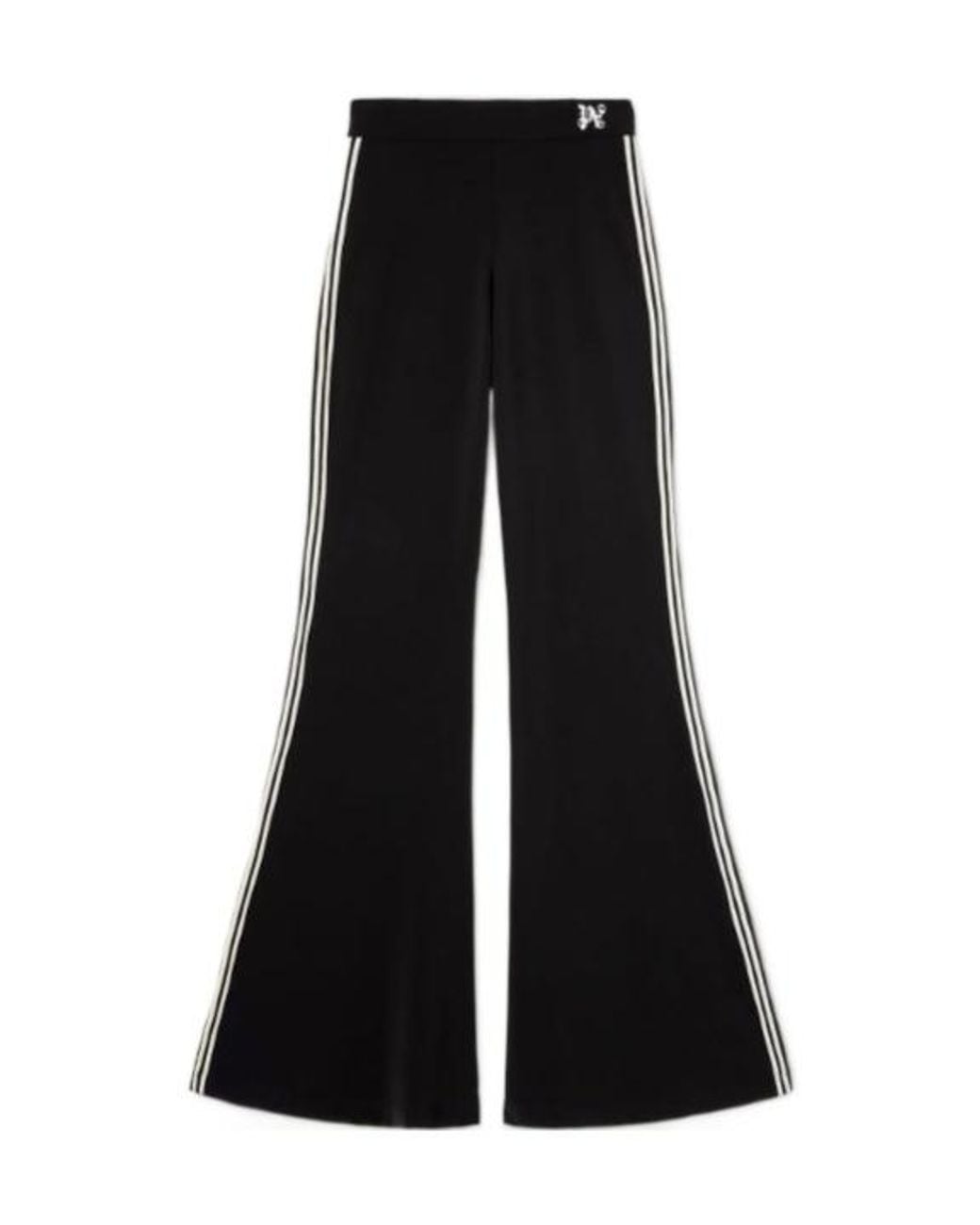Palm Angels Black Side Stripe Detailed Flared Trousers