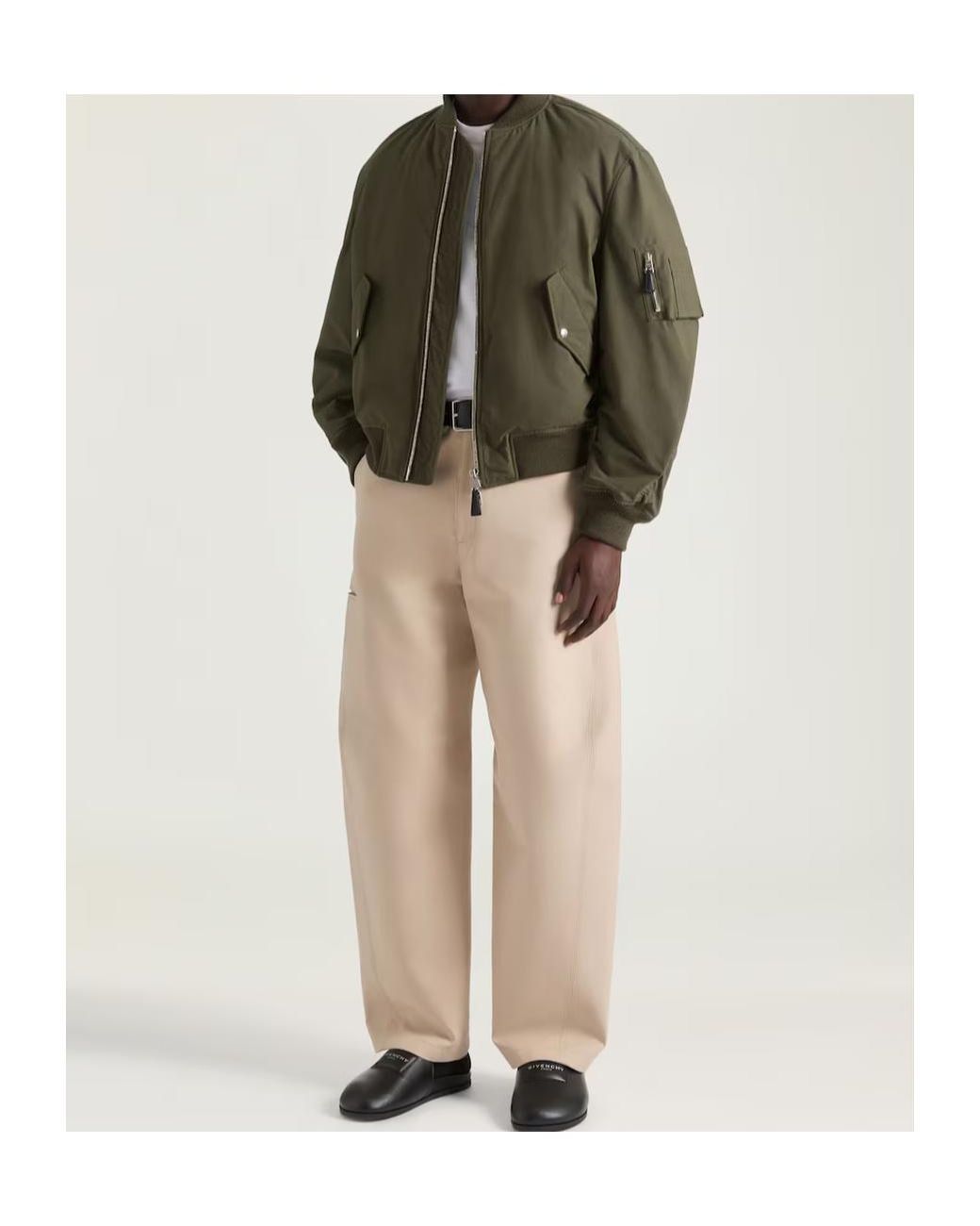 Givenchy Green Couture Seam Zip-Up Bomber Jacket for men