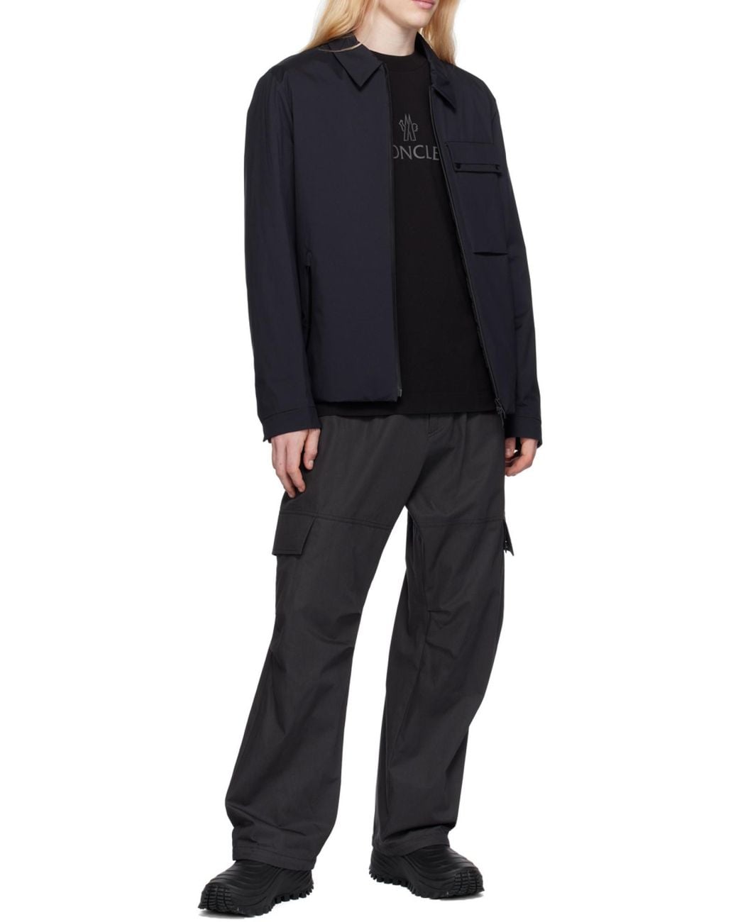 Moncler Blue Tortisse Down Shacket for men