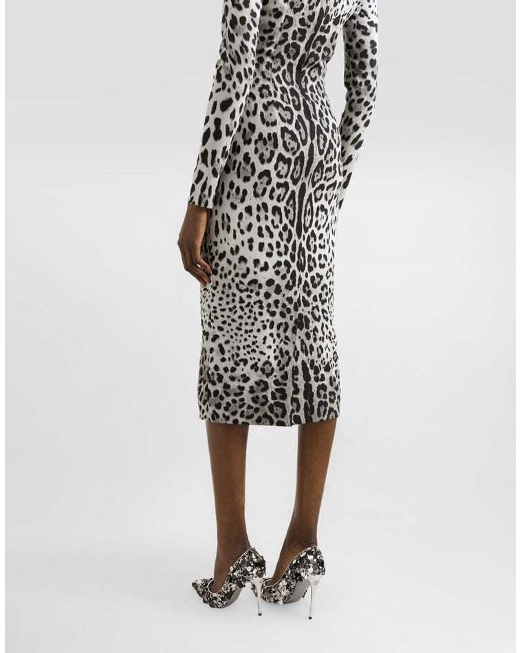 Dolce & Gabbana Multicolor Charmeuse Midi Dress