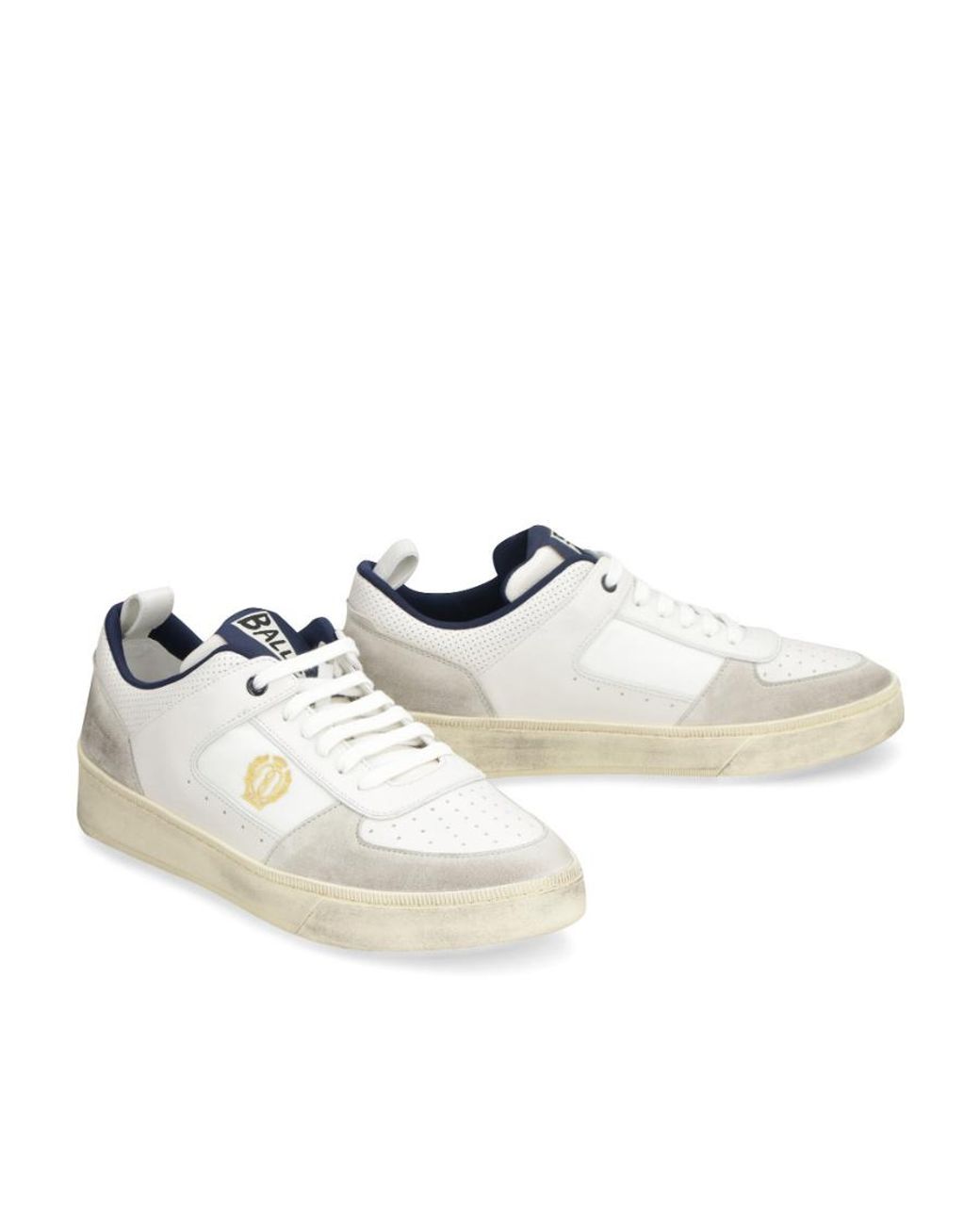 Bally White Logo Low-Top Leisure Sneakers for men