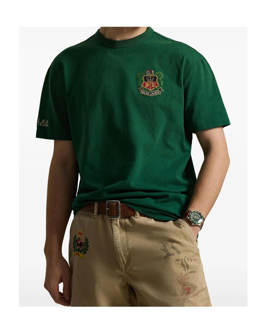 Polo Ralph Lauren Green Crest-Detail T-Shirt for men