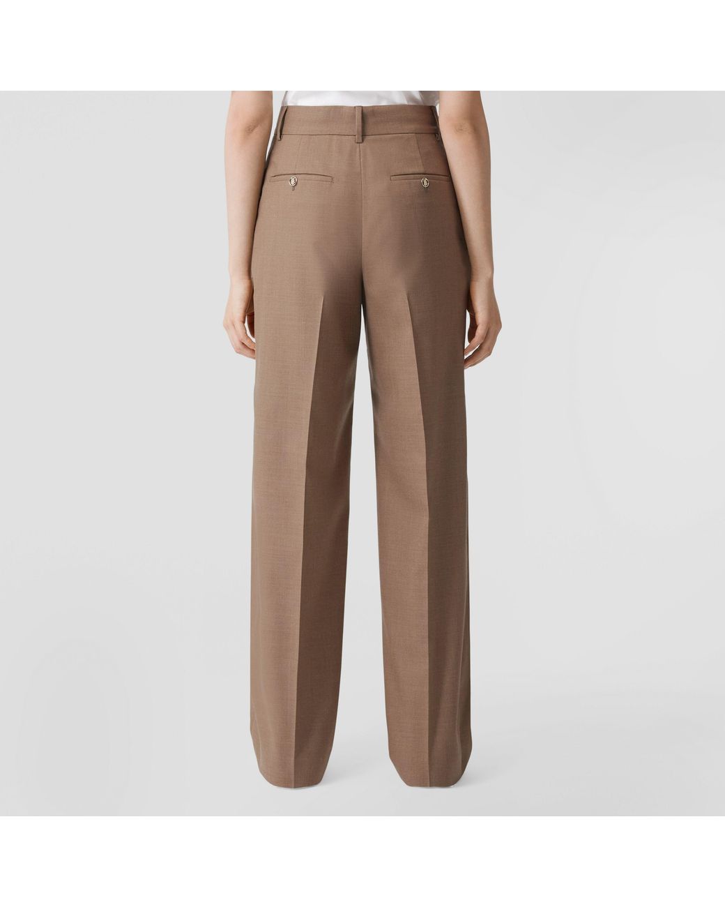 Burberry Natural Jane Straight-Leg Tailored Pants