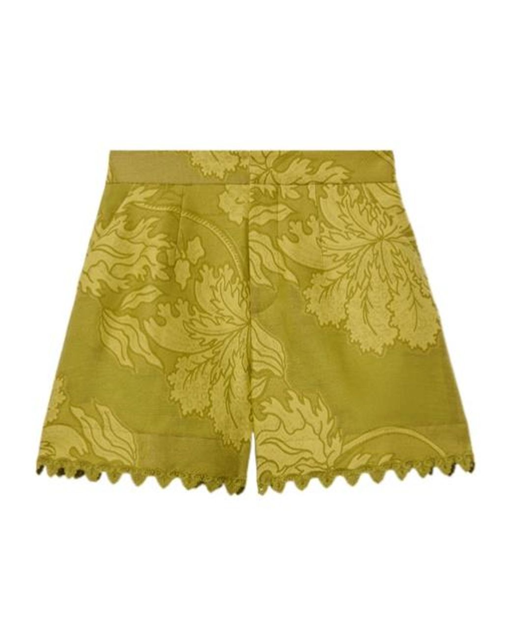 LaDoubleJ Green Good Butt Jacquard Lace-Trimmed Shorts