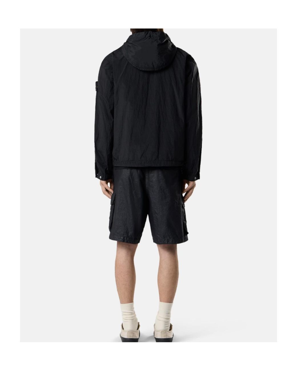 Stone Island Black Logo Patch Zip-Up Jacket for men