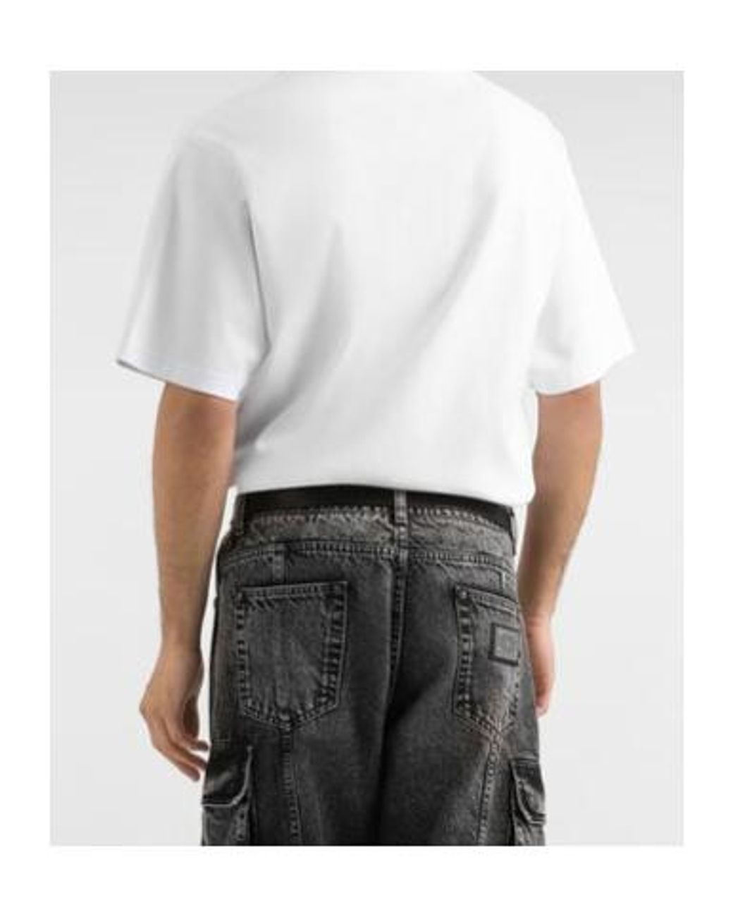 Dolce & Gabbana White Embossed Logo T-Shirt for men