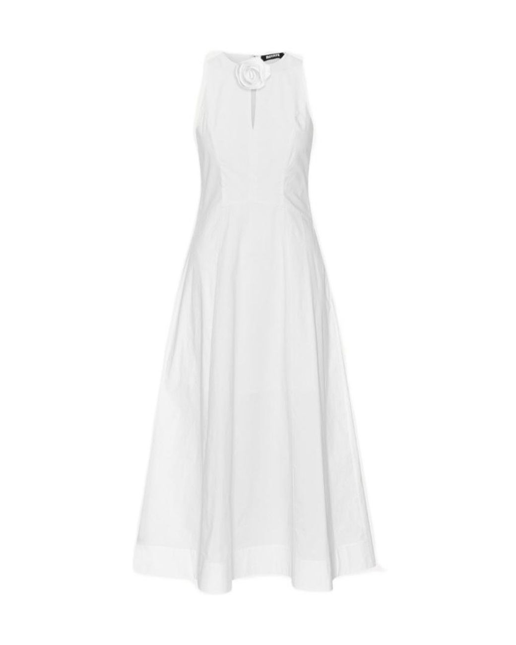 ROTATE BIRGER CHRISTENSEN White Sleeveless Flower Midi Dress