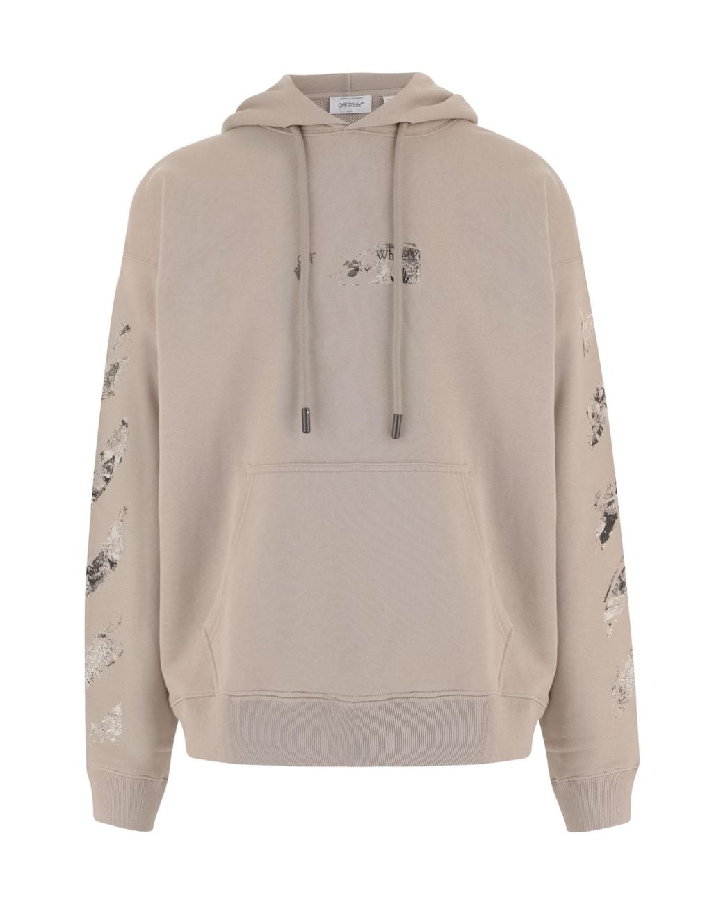 Off-White c/o Virgil Abloh Gray Spices Arrow Skate Drawstring Hoodie for men