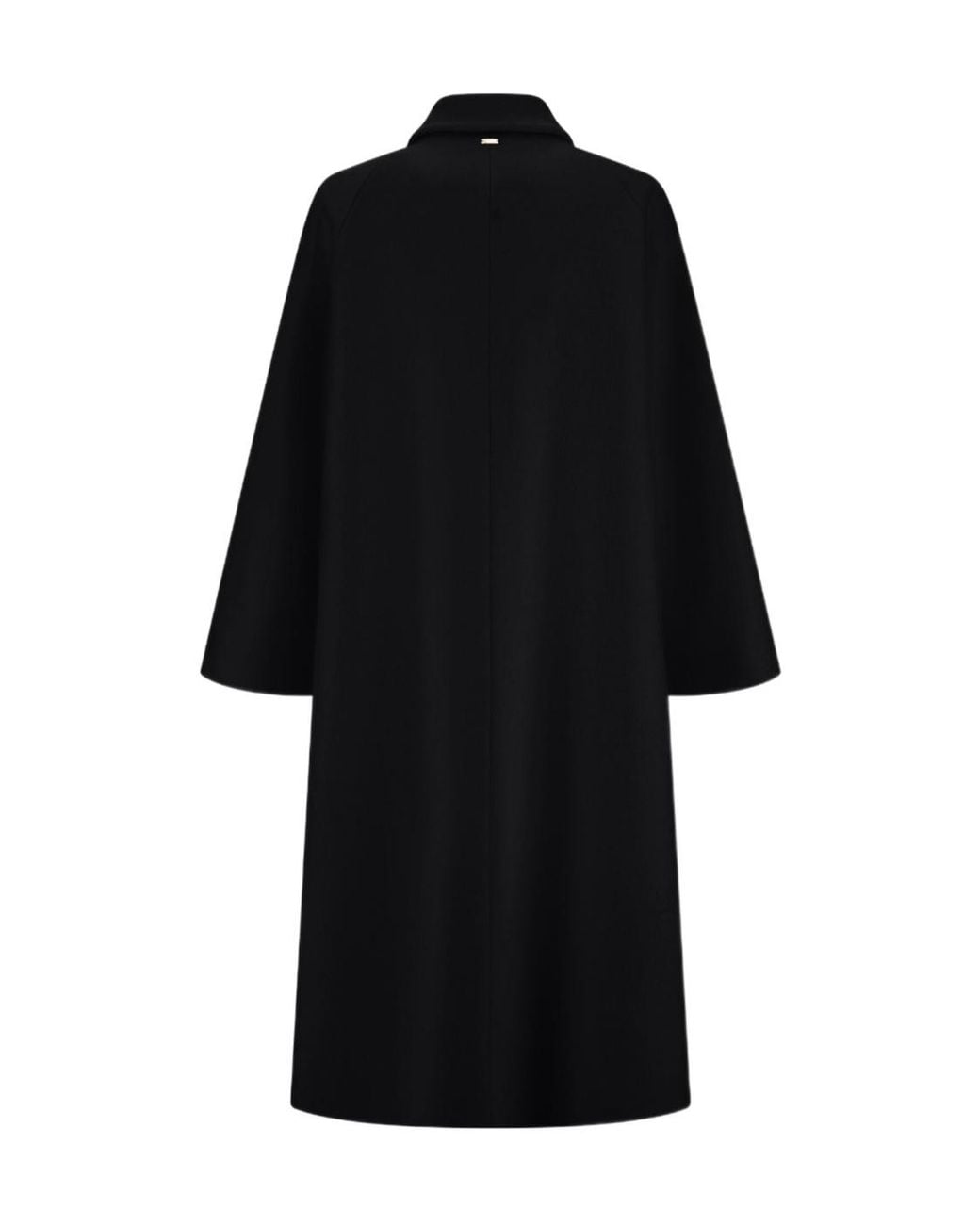 Herno Black Single-Breasted Wool Cloth Coat