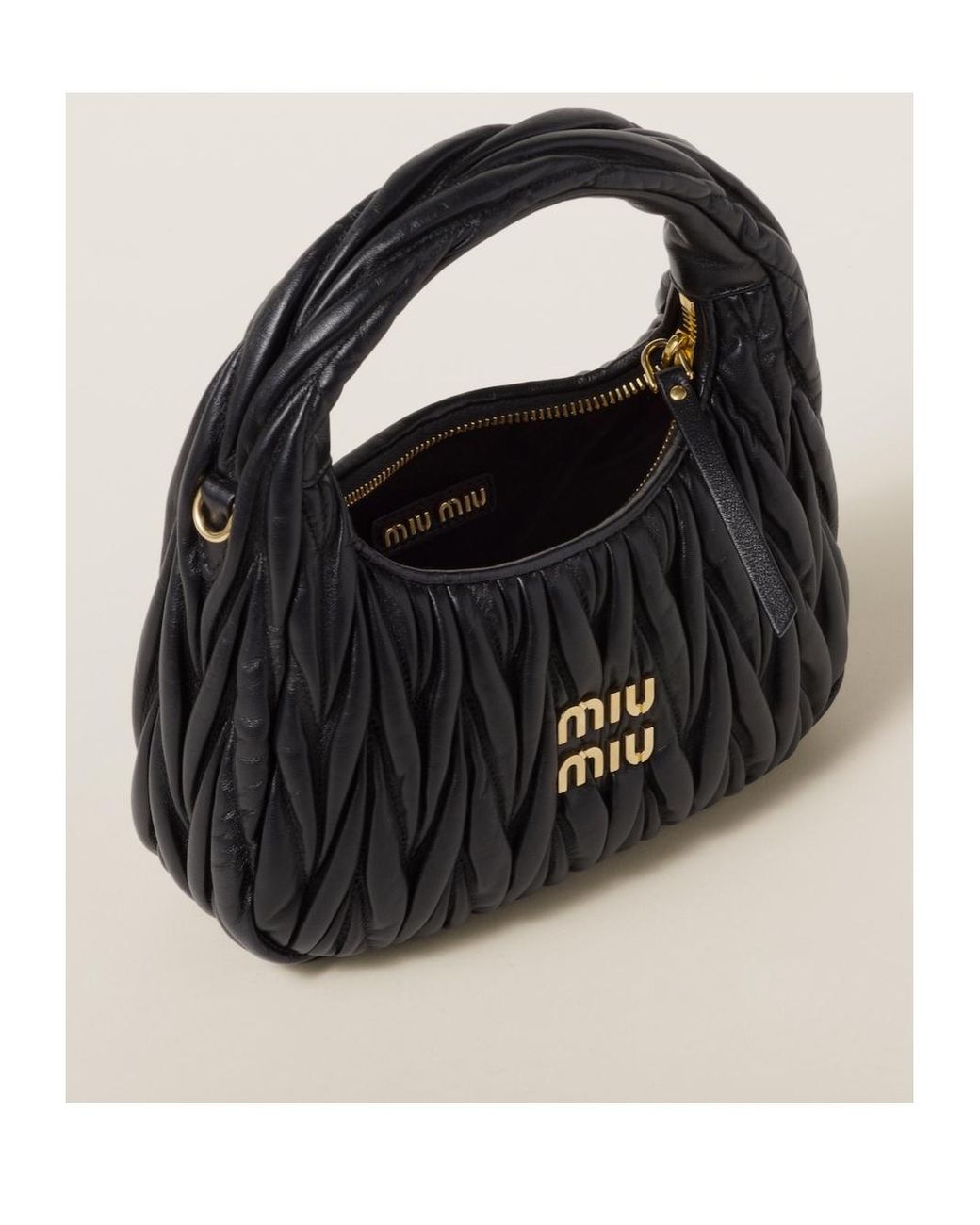 Miu Miu Black Wander Hobo Bag