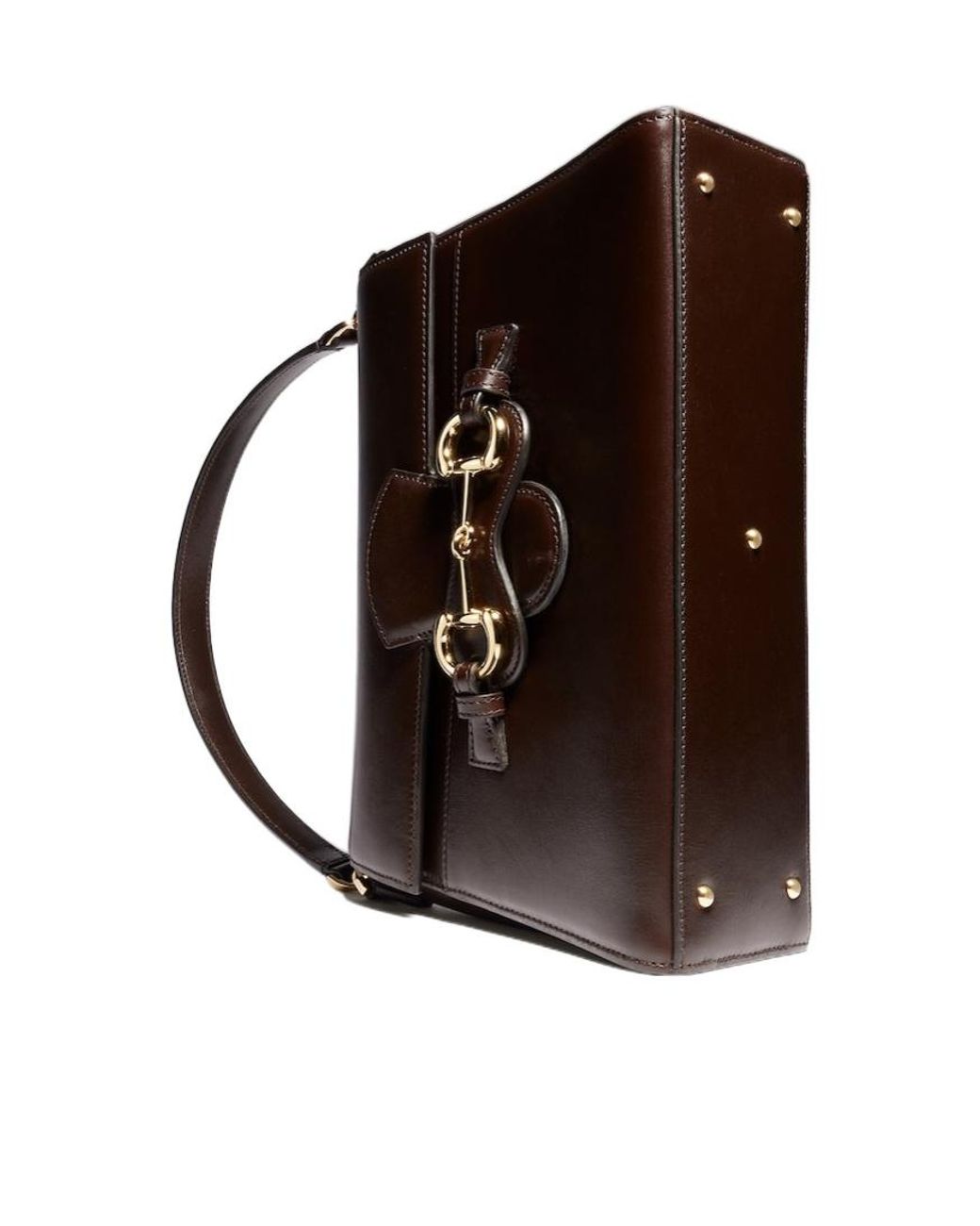 Gucci Brown Horsebit Duomo Medium Top Handle Bag
