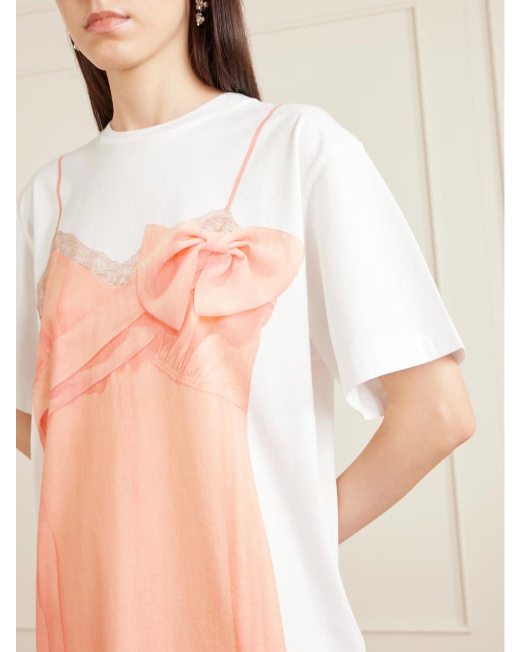Simone Rocha Pink Printed Crew Neck T-Shirt