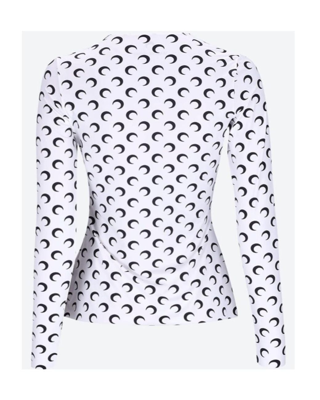 MARINE SERRE White Moon Printed Crewneck T-Shirt
