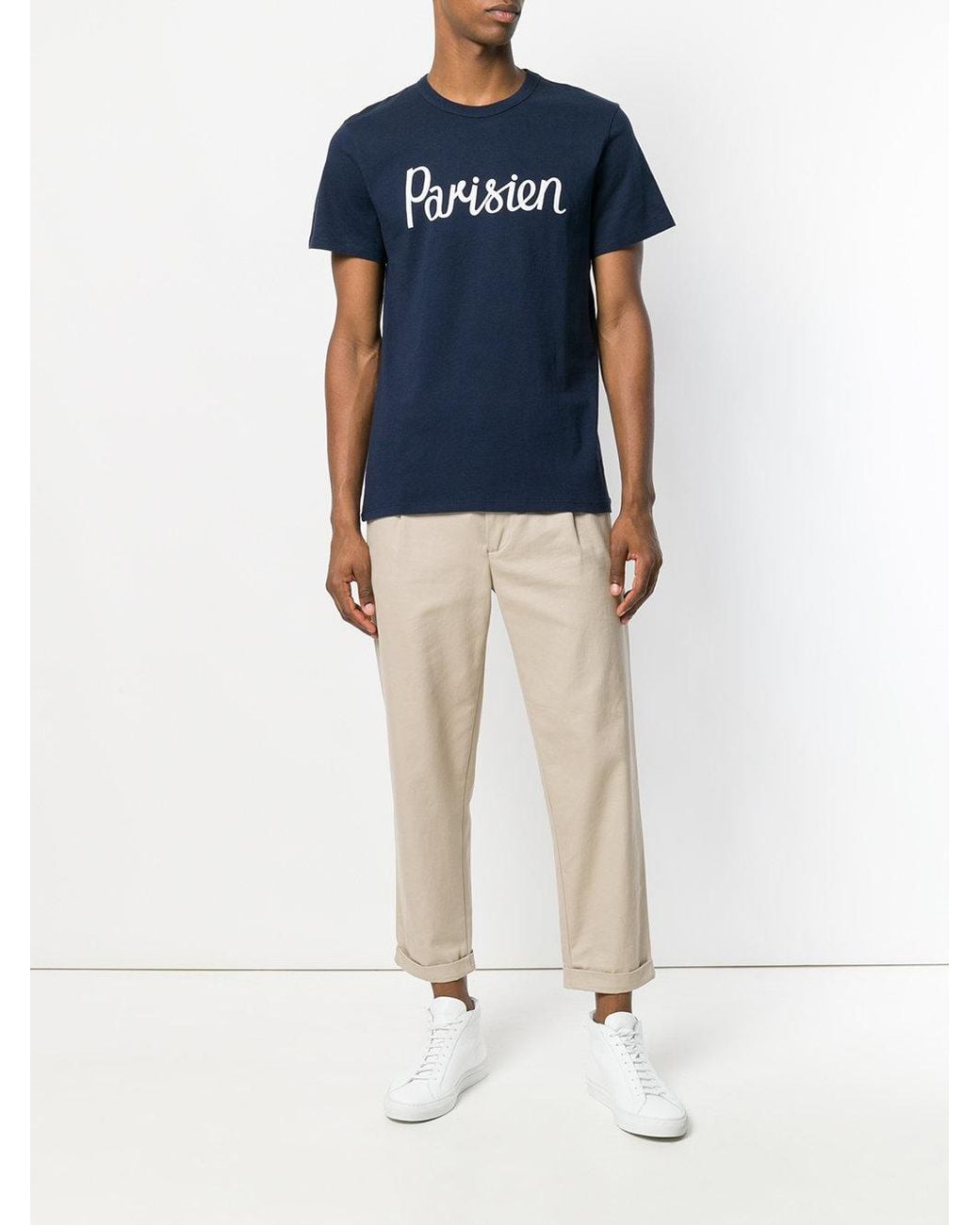 Maison Kitsuné Blue Parisien T-Shirt for men