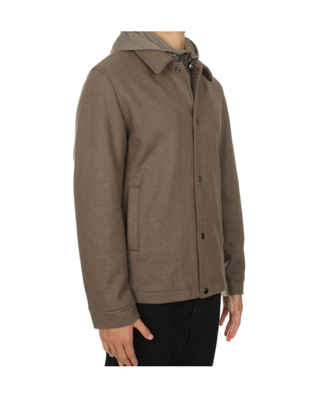 Woolrich Brown Long Sleeved Hooded Drawstring Jacket for men