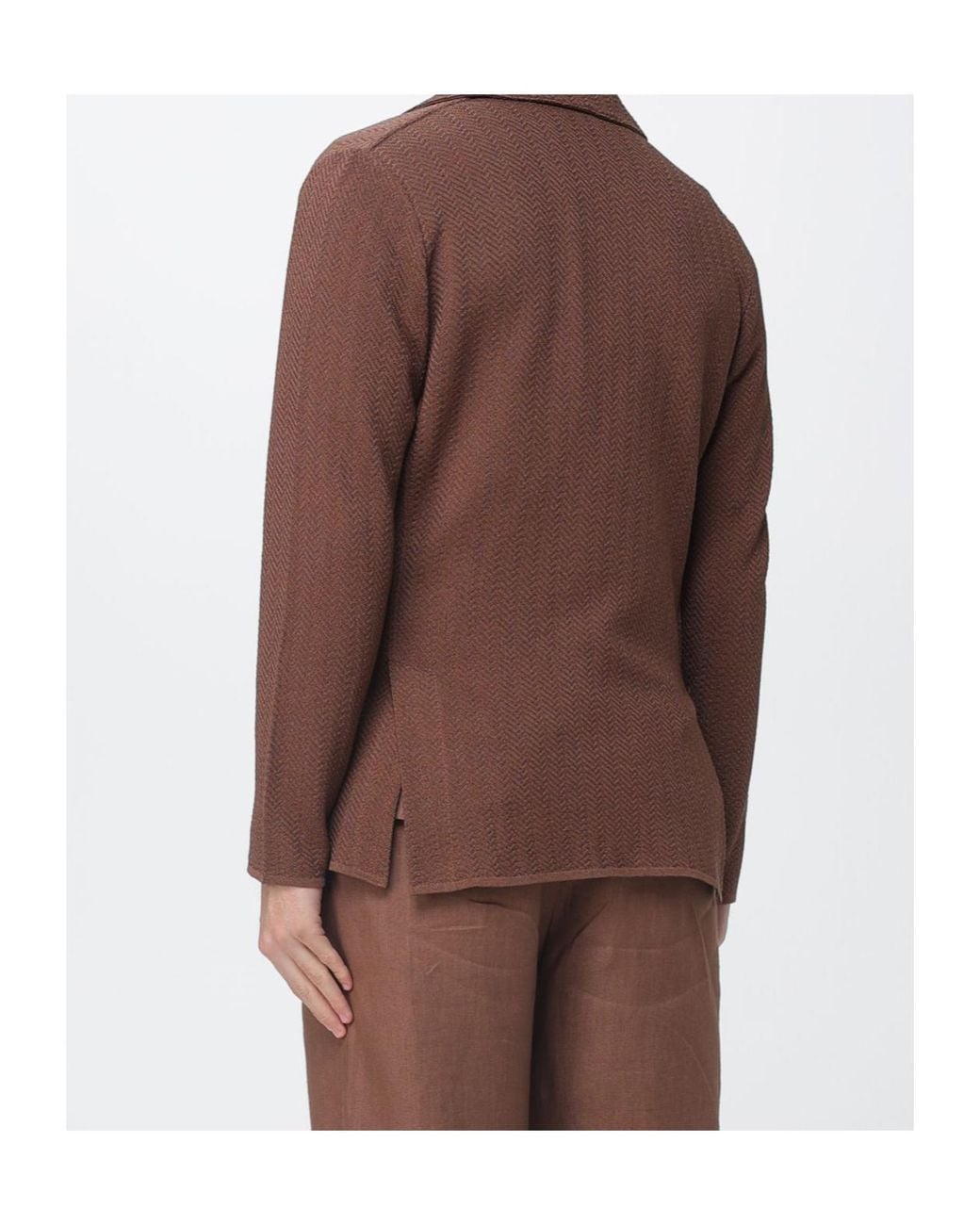 Lardini Brown Textured Two-Button Blazer for men
