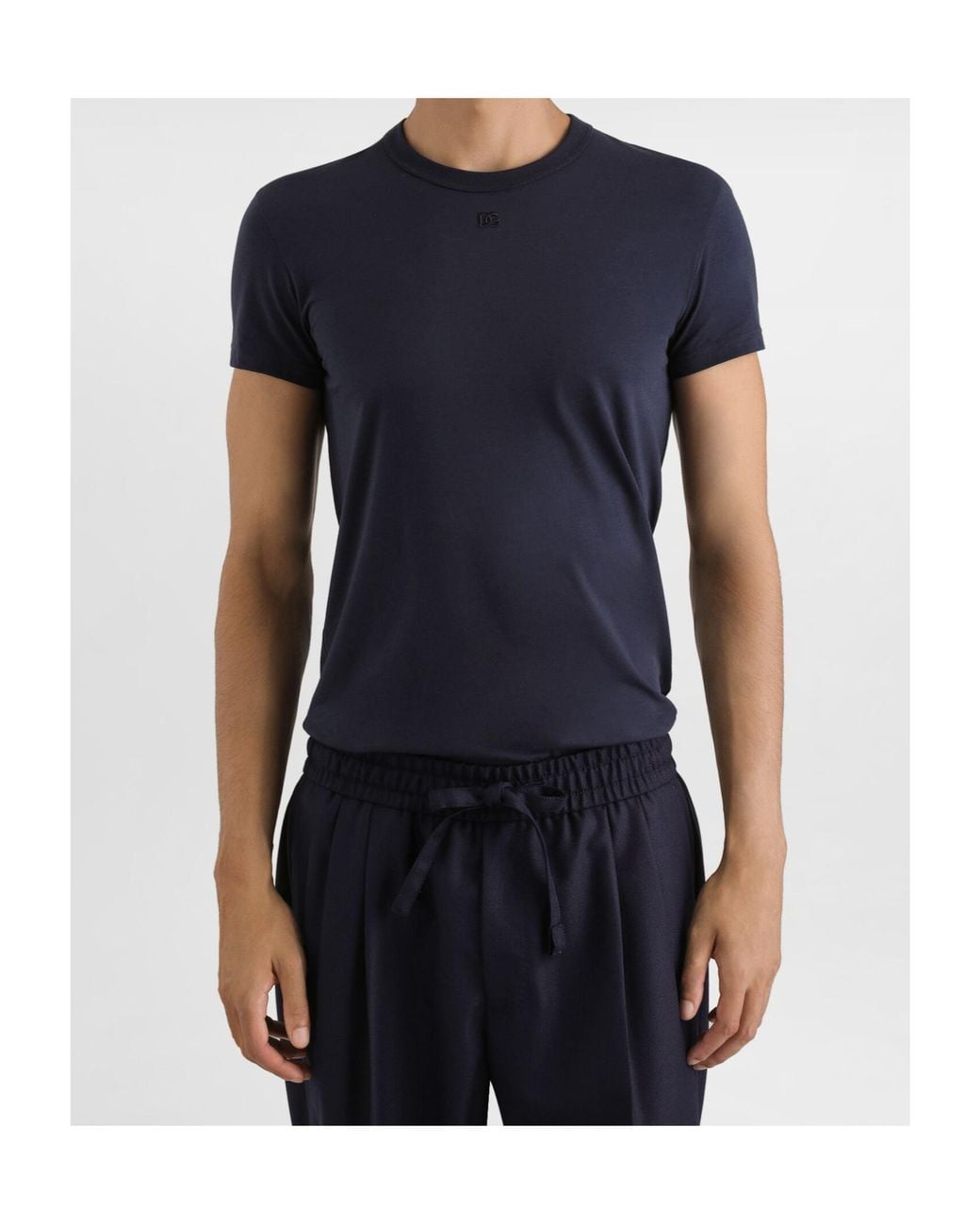 Dolce & Gabbana Blue Cotton T-Shirt for men