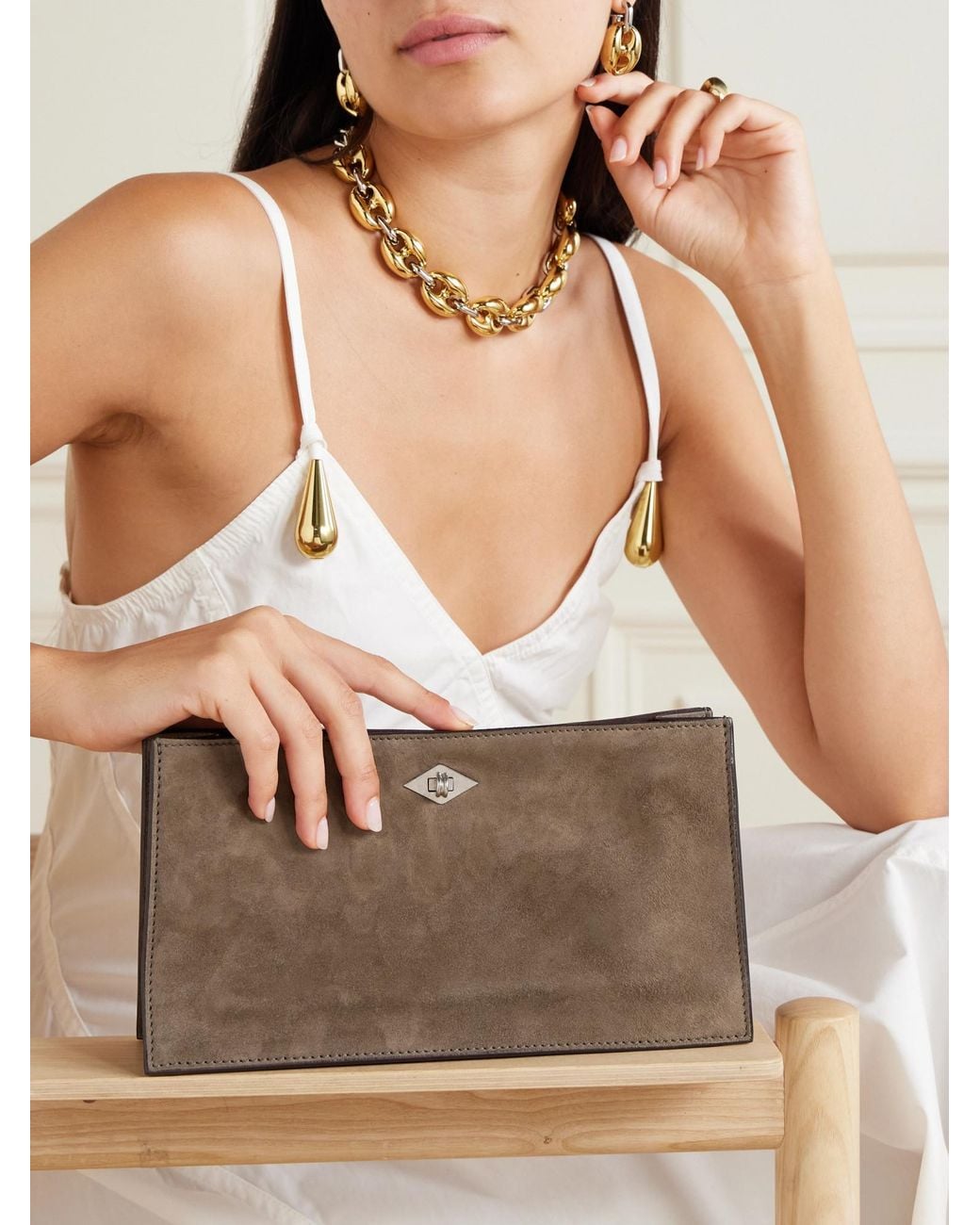 Metier Brown Ease 28 Suede Clutch