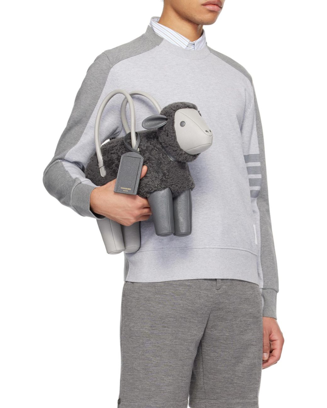 Thom Browne Blue 4-Bar Striped Crewneck Sweatshirt for men