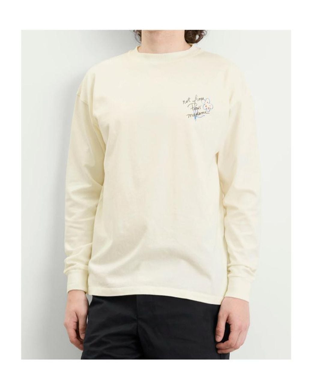 Drole de Monsieur White Drôle De Monsieur Esquisse Slogan Long Sleeve T-Shirt for men