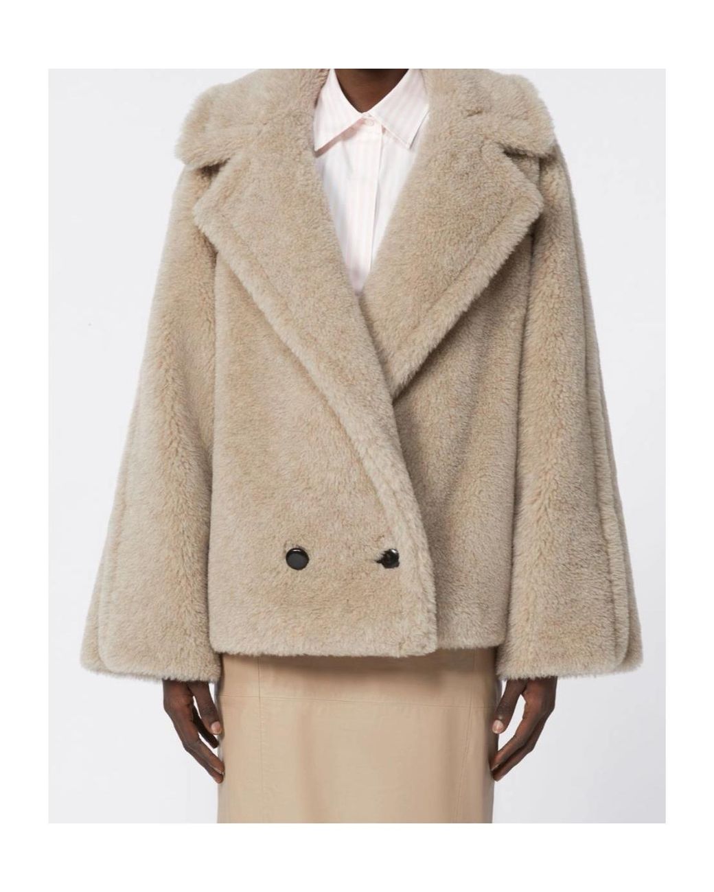 Max Mara Natural Cambusa Double-Breasted Fur Coat