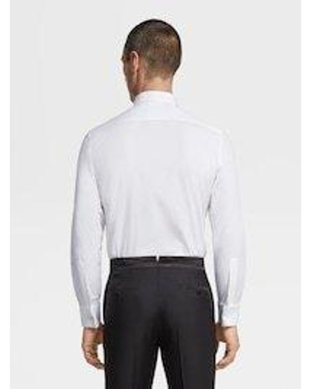 Zegna White Trofeo Long-Sleeved Shirt for men