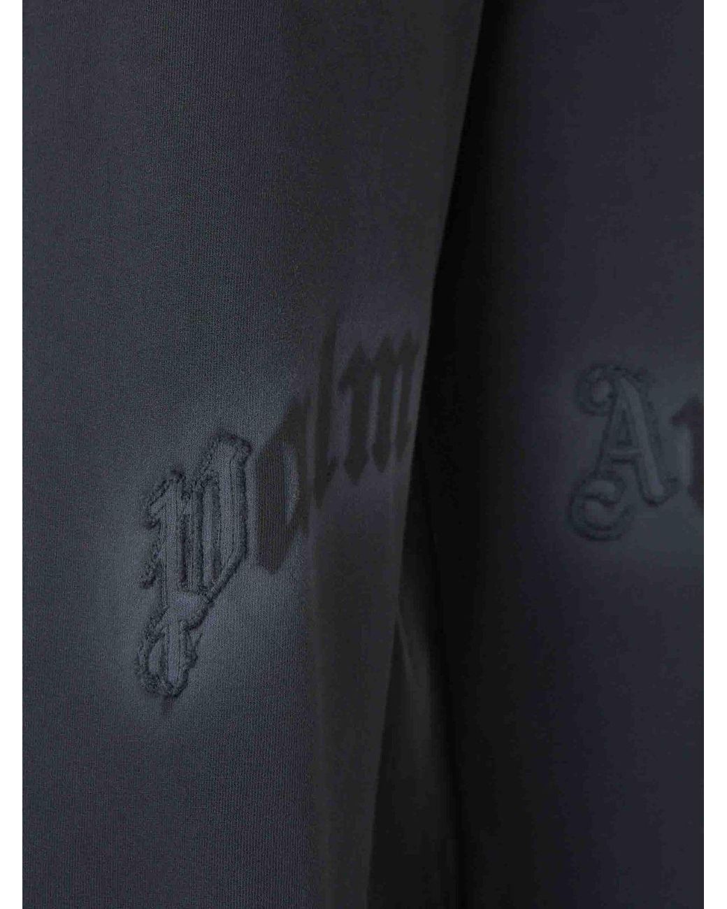 Palm Angels Blue Logo-Print Elastic-Waist Sweatpants for men