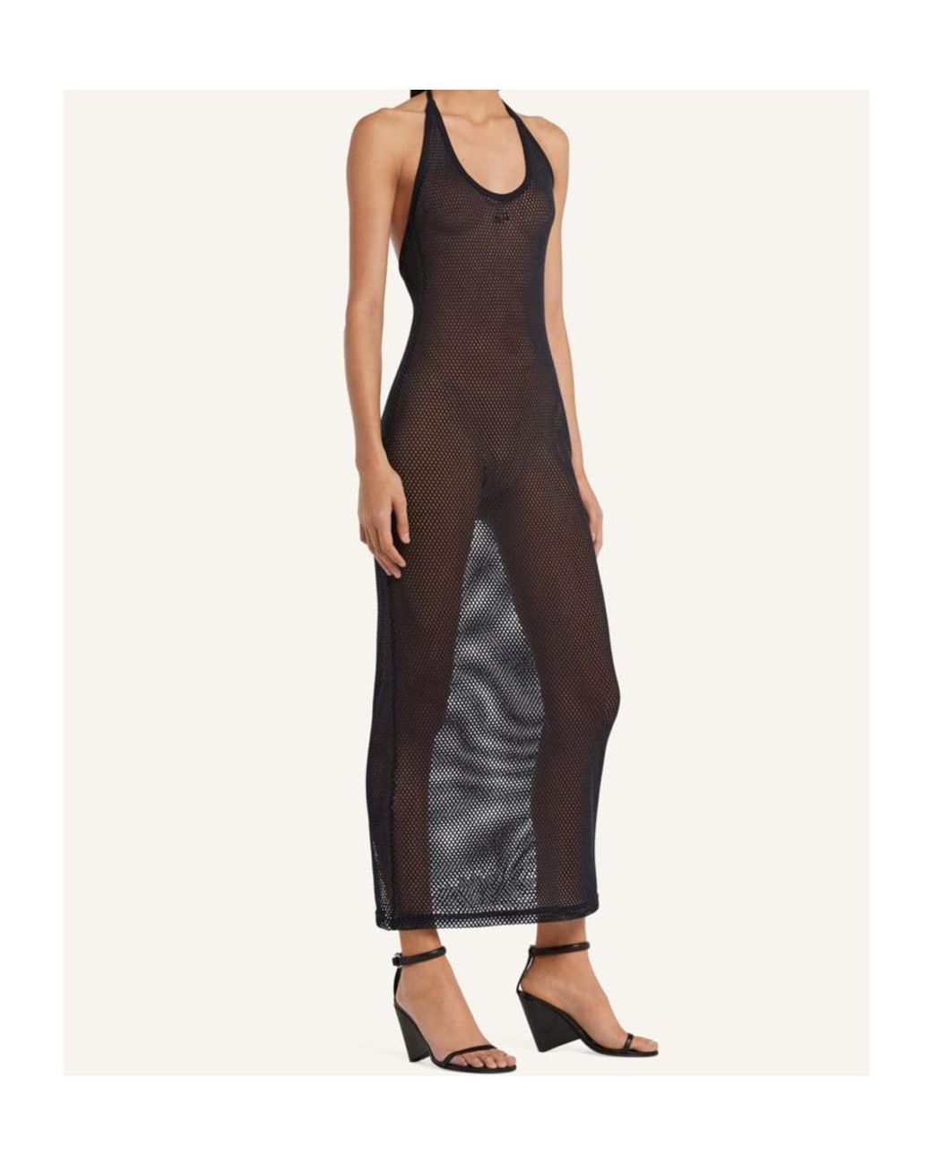 Courreges Black Cotton Long Tank Dress