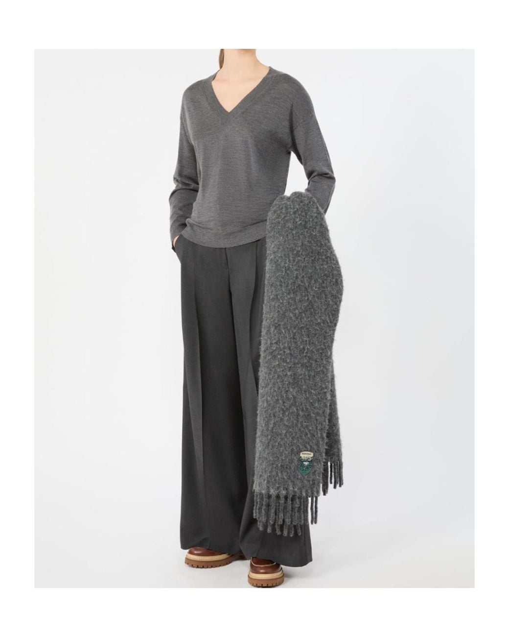 Weekend by Maxmara Gray Adelfi Pleated Trousers